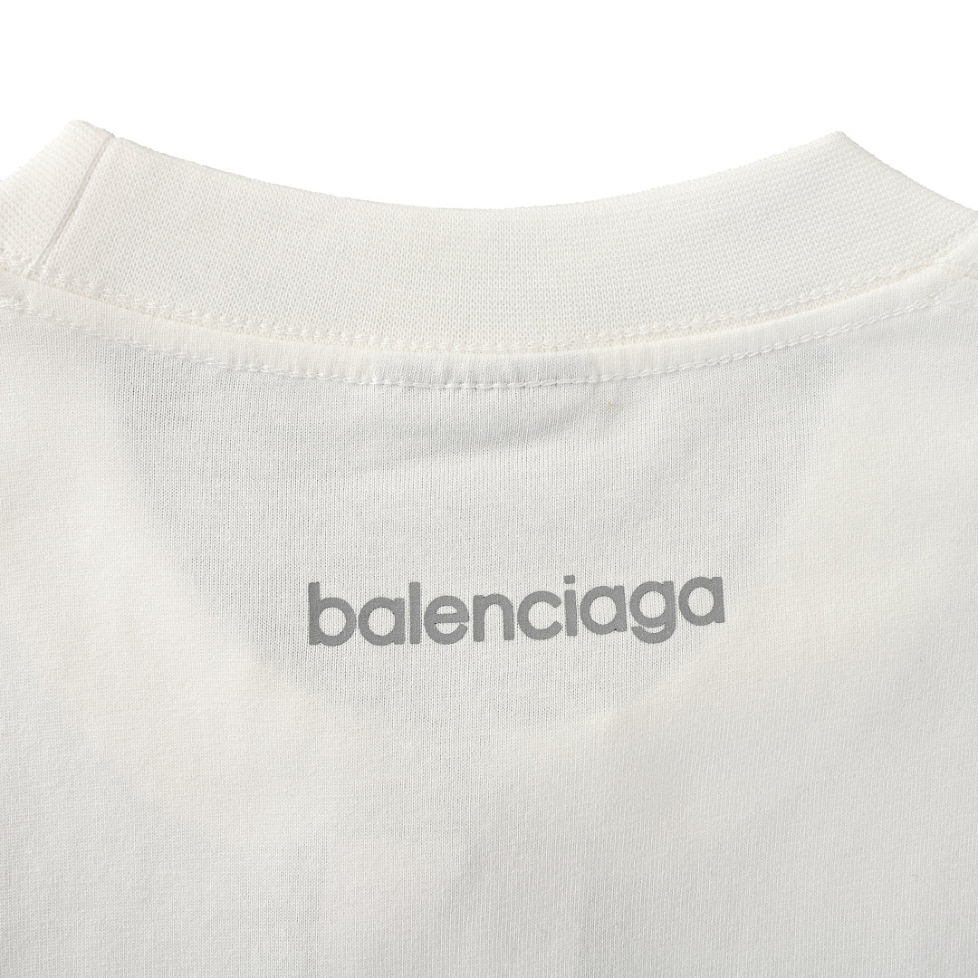 Balenciaga Reflective Sporty B Logo T-Shirt – White