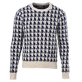 Dior 3D Geometric Houndstooth Jacquard Crew-Neck Sweater Navy & Ivory