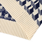 Dior 3D Geometric Houndstooth Jacquard Crew-Neck Sweater Navy & Ivory
