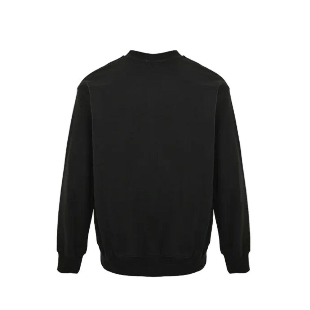 Gucci Black Heavyweight Cotton Serif Logo Print Crewneck Sweatshirt