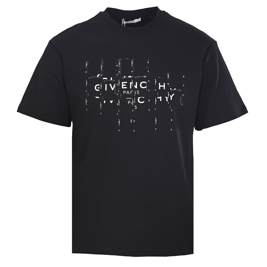 Givenchy Paris Double Logo Glitch Oversized T-Shirt – Black