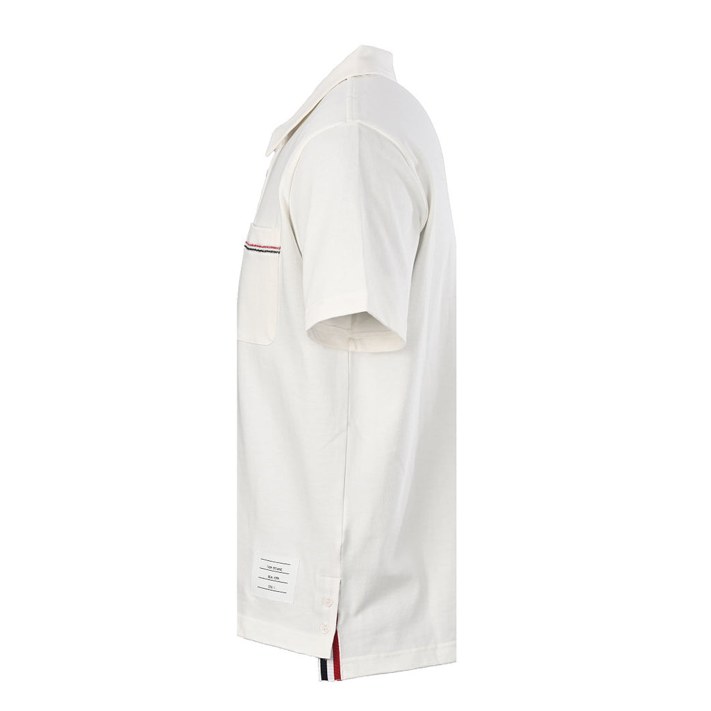Thom Browne RWB Pocket Trim Polo Shirt – White