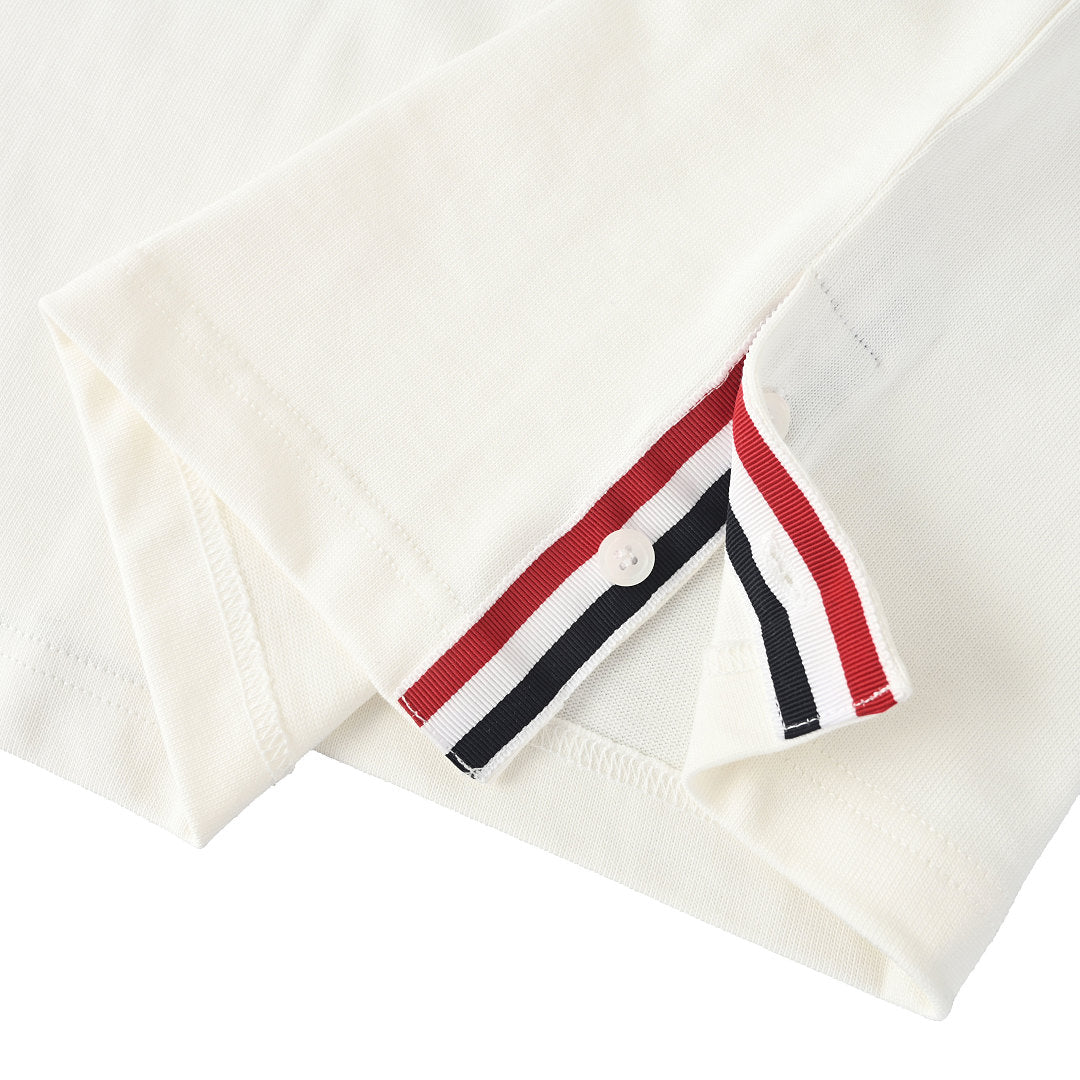 Thom Browne RWB Pocket Trim Polo Shirt – White