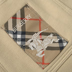 Burberry Shorts with Check and Equestrian Knight Patch on Back Pocket
