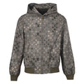 Louis Vuitton All-Over Monogram Crystal-Embellished Hooded Jacket — Khaki