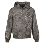 Louis Vuitton All-Over Monogram Crystal-Embellished Hooded Jacket — Khaki