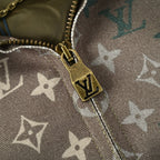 Louis Vuitton All-Over Monogram Crystal-Embellished Hooded Jacket — Khaki