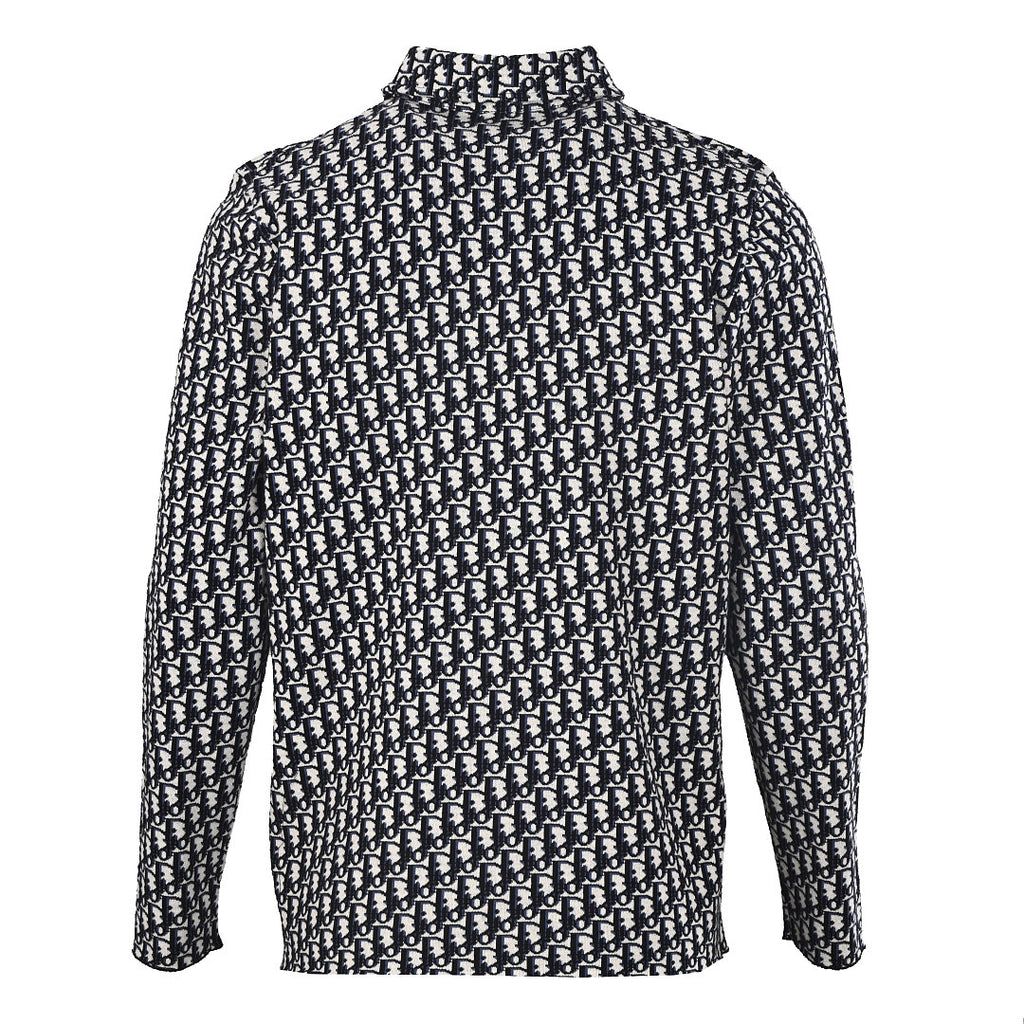 Dior Oblique All-Over Jacquard Long-Sleeve Shirt Black & White