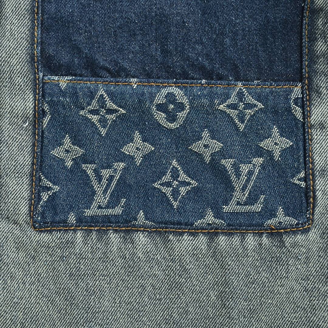 LOUIS VUITTON Floral Jacquard Denim Jacket
