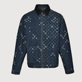 LOUIS VUITTON Monogram Denim Zip Jacket with Corduroy Collar