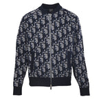 Dior Oblique Large-Scale Jacquard Zip-Up Jacket Navy
