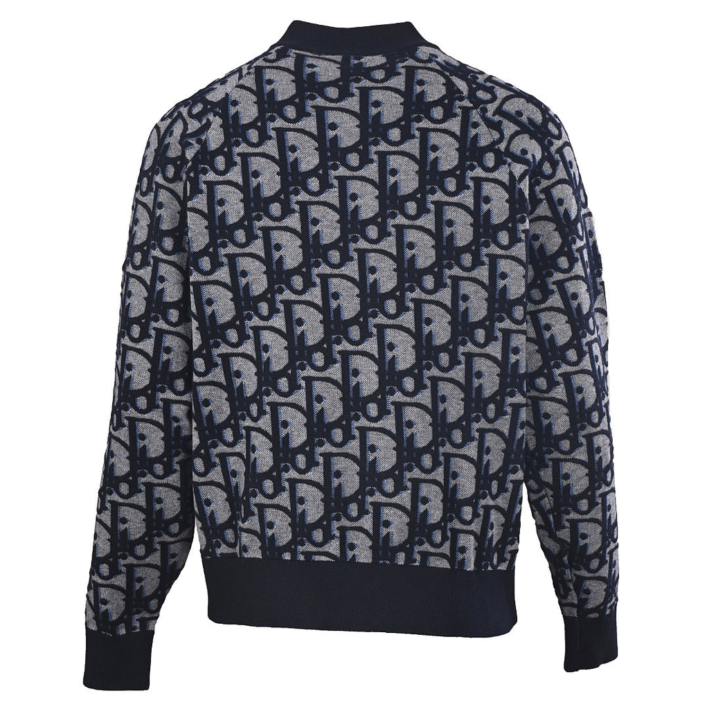 Dior Oblique Large-Scale Jacquard Zip-Up Jacket Navy