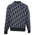 Dior Oblique Large-Scale Jacquard Zip-Up Jacket Navy
