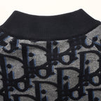 Dior Oblique Large-Scale Jacquard Zip-Up Jacket Navy