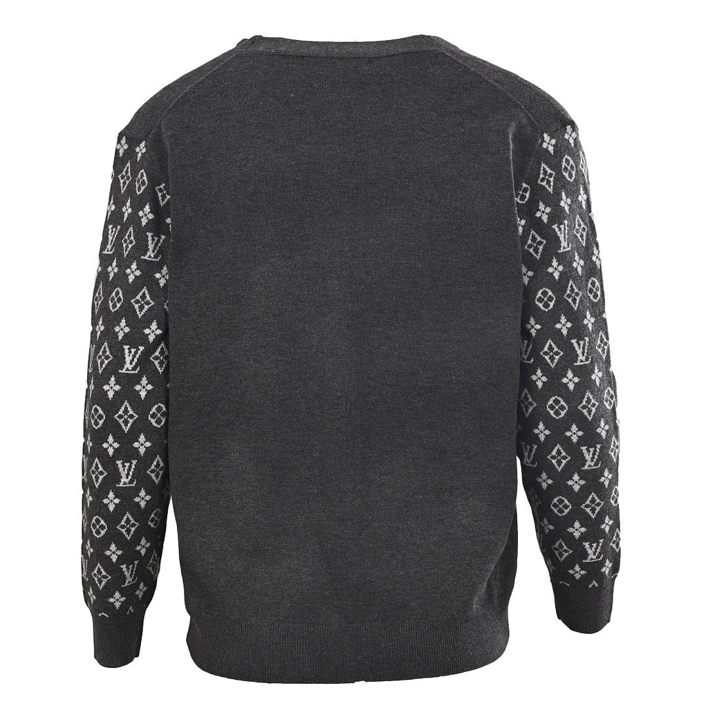 Louis Vuitton Monogram Jacquard Sleeve Cardigan — Charcoal