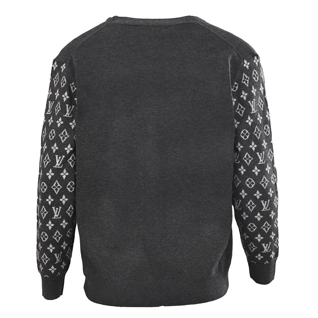 Louis Vuitton Monogram Jacquard Sleeve Cardigan — Charcoal