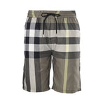 Burberry Check Drawstring Mesh-Lined Beach Shorts