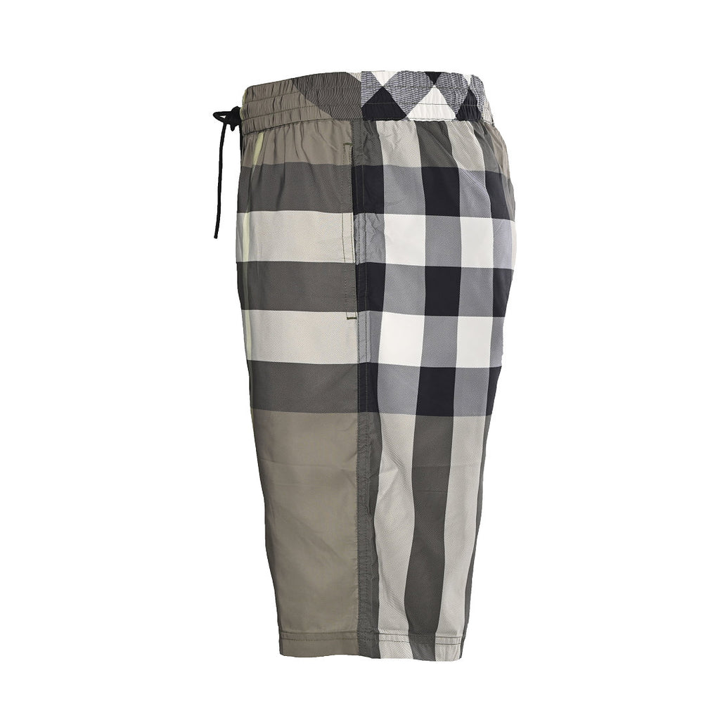 Burberry Check Drawstring Mesh-Lined Beach Shorts