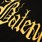 Balenciaga Gothic Metal Logo Distressed T-Shirt – Washed Black