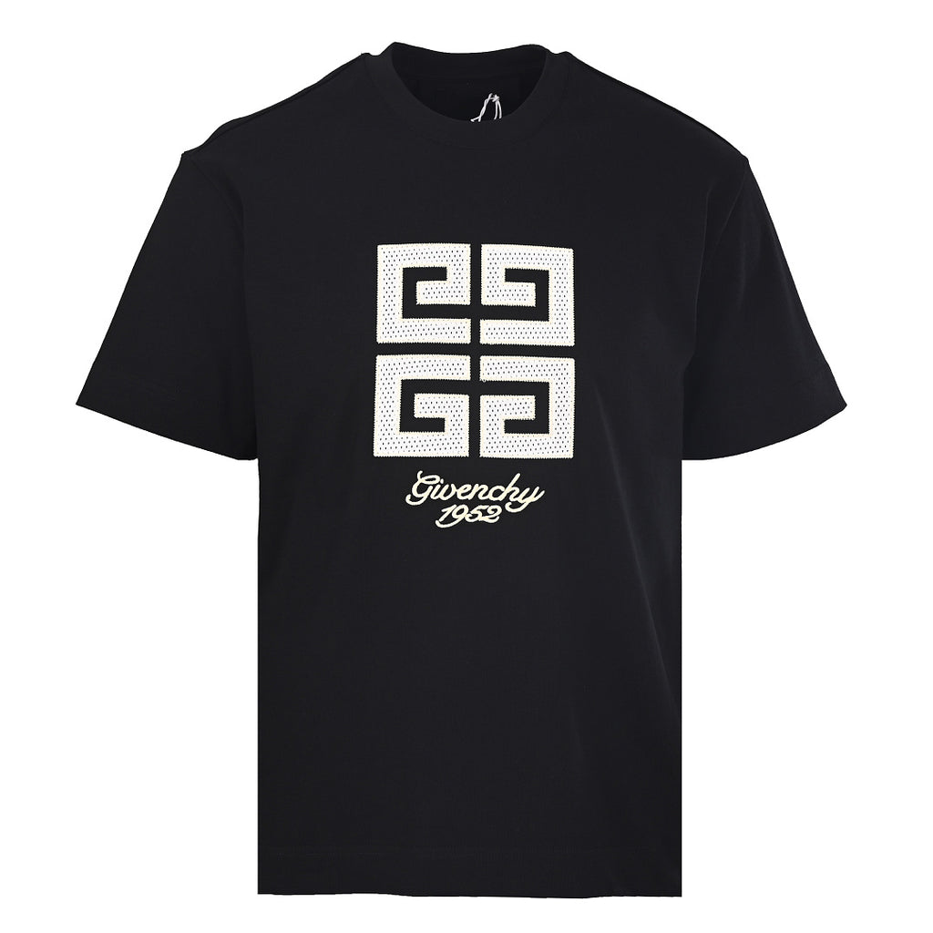 Givenchy 4G Logo 1952 Embroidered Patch Oversized T-Shirt – Black