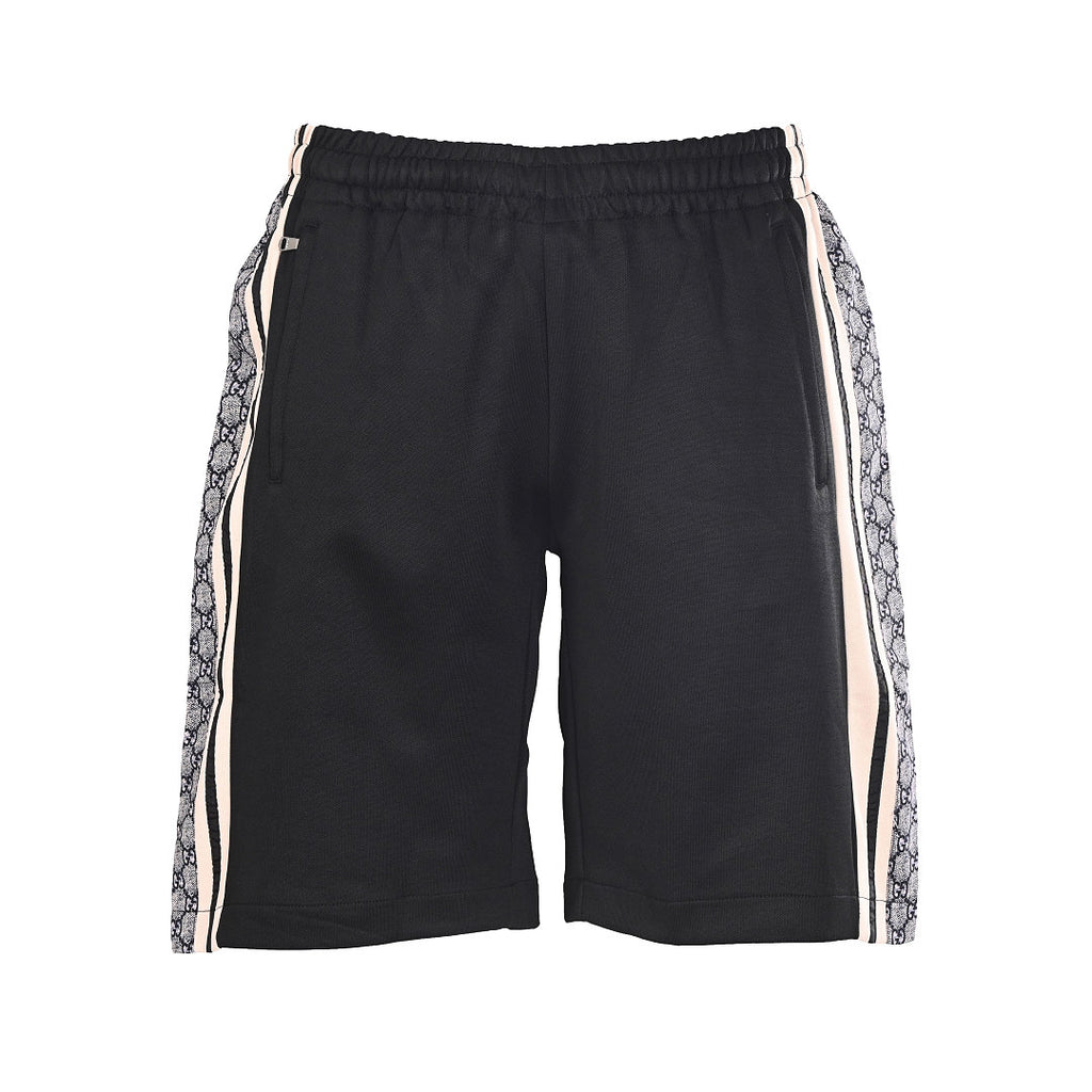 Gucci GG Monogram Jacquard Side Band Jersey Shorts – Black