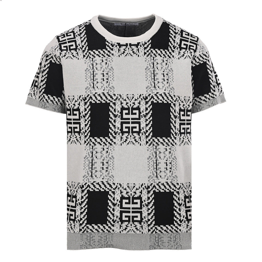 Givenchy 4G Monogram Jacquard Knit T-Shirt – Black & White
