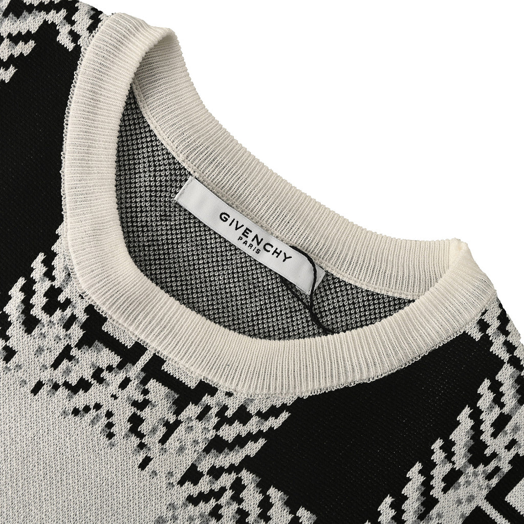 Givenchy 4G Monogram Jacquard Knit T-Shirt – Black & White