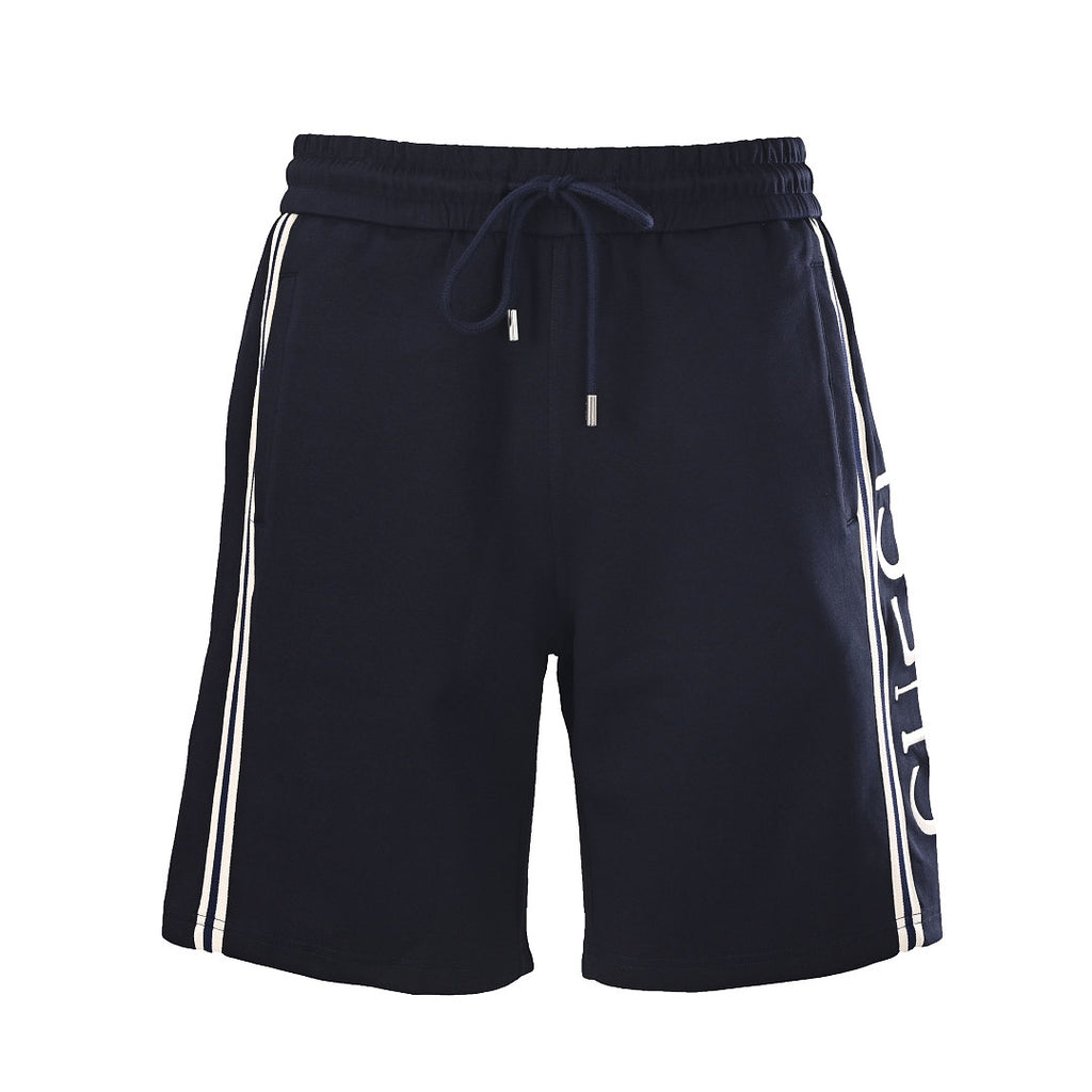 Gucci Script Logo Side Stripe Cotton Fleece Shorts – Black