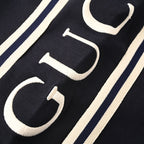 Gucci Script Logo Side Stripe Cotton Fleece Shorts – Black