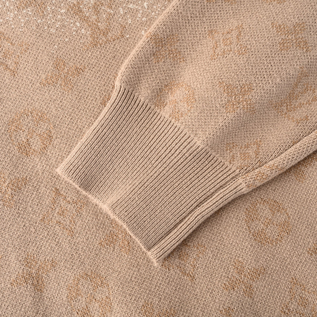 Louis Vuitton Monogram Gradient Jacquard Crewneck Sweater — Camel