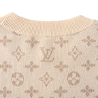 Louis Vuitton Monogram Gradient Jacquard Crewneck Sweater — Camel