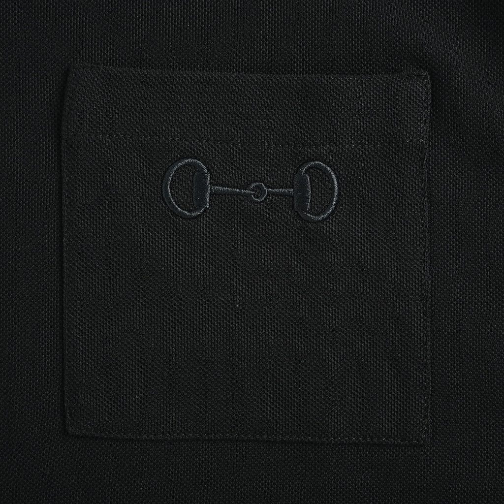 Gucci 2026 Horsebit Pocket Piqué T-Shirt — Black | Made in Italy