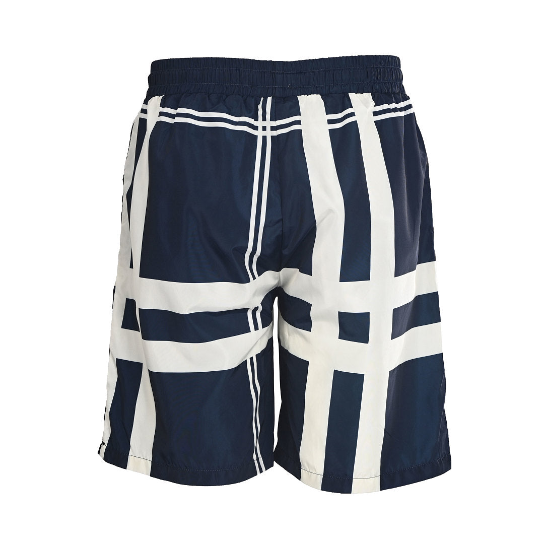 Burberry Checkered Equestrian Logo Beach Shorts
