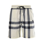 Burberry Checkered Equestrian Logo Beach Shorts