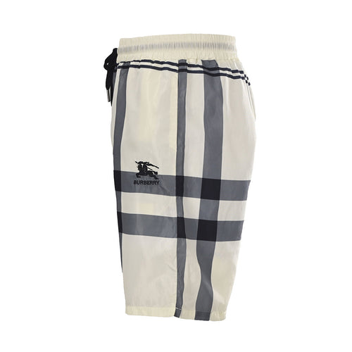 Burberry Checkered Equestrian Logo Beach Shorts