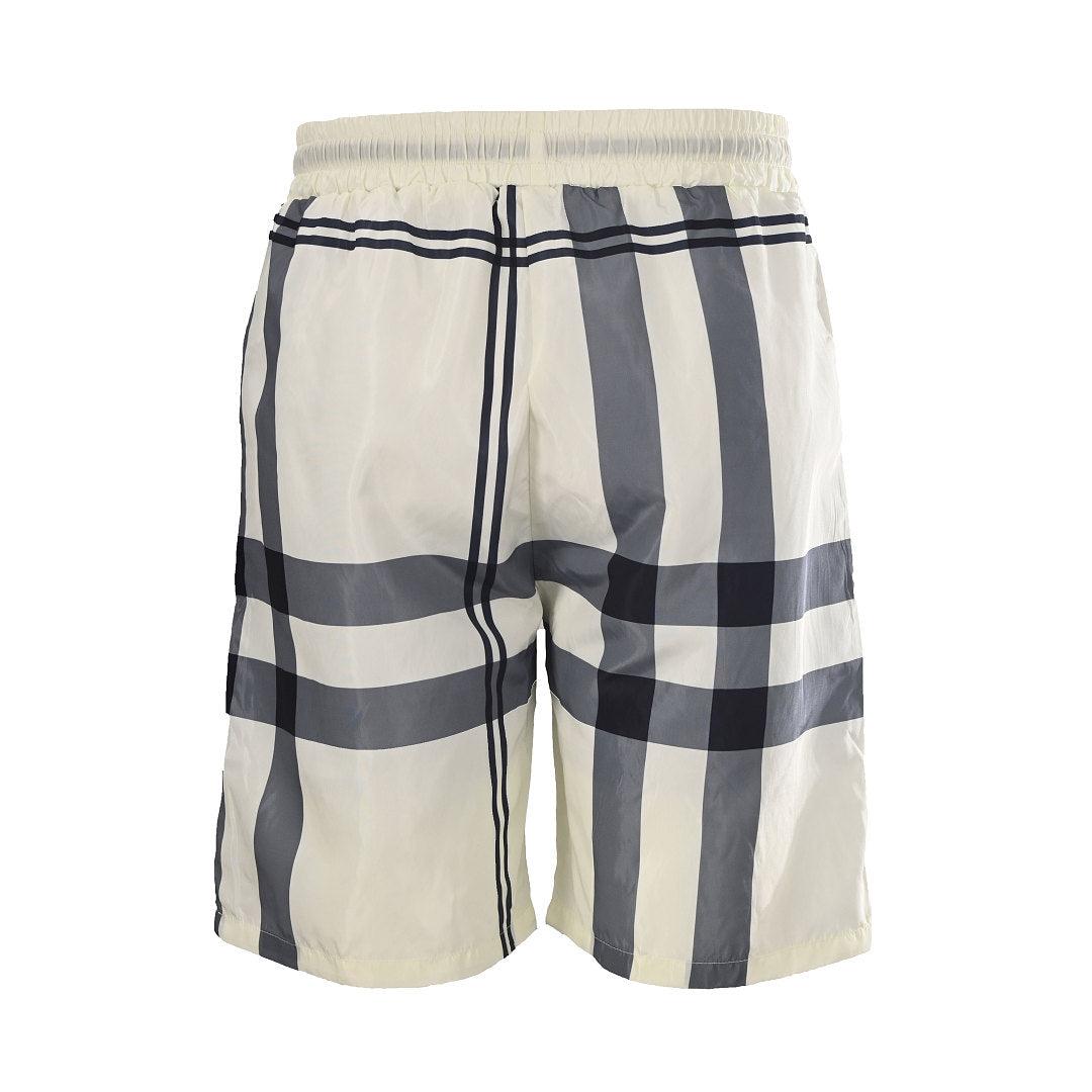 Burberry Checkered Equestrian Logo Beach Shorts