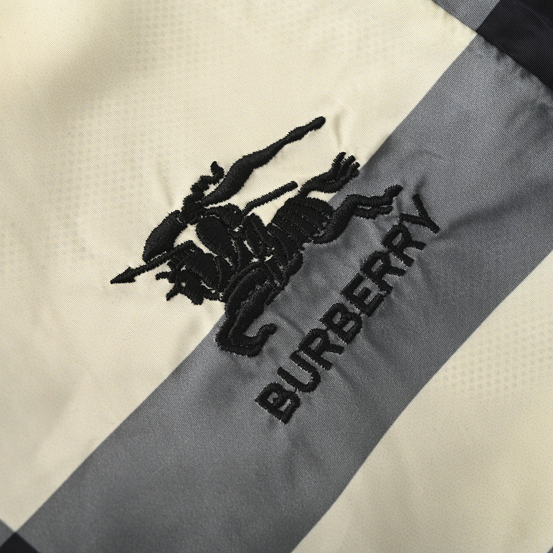 Burberry Checkered Equestrian Logo Beach Shorts