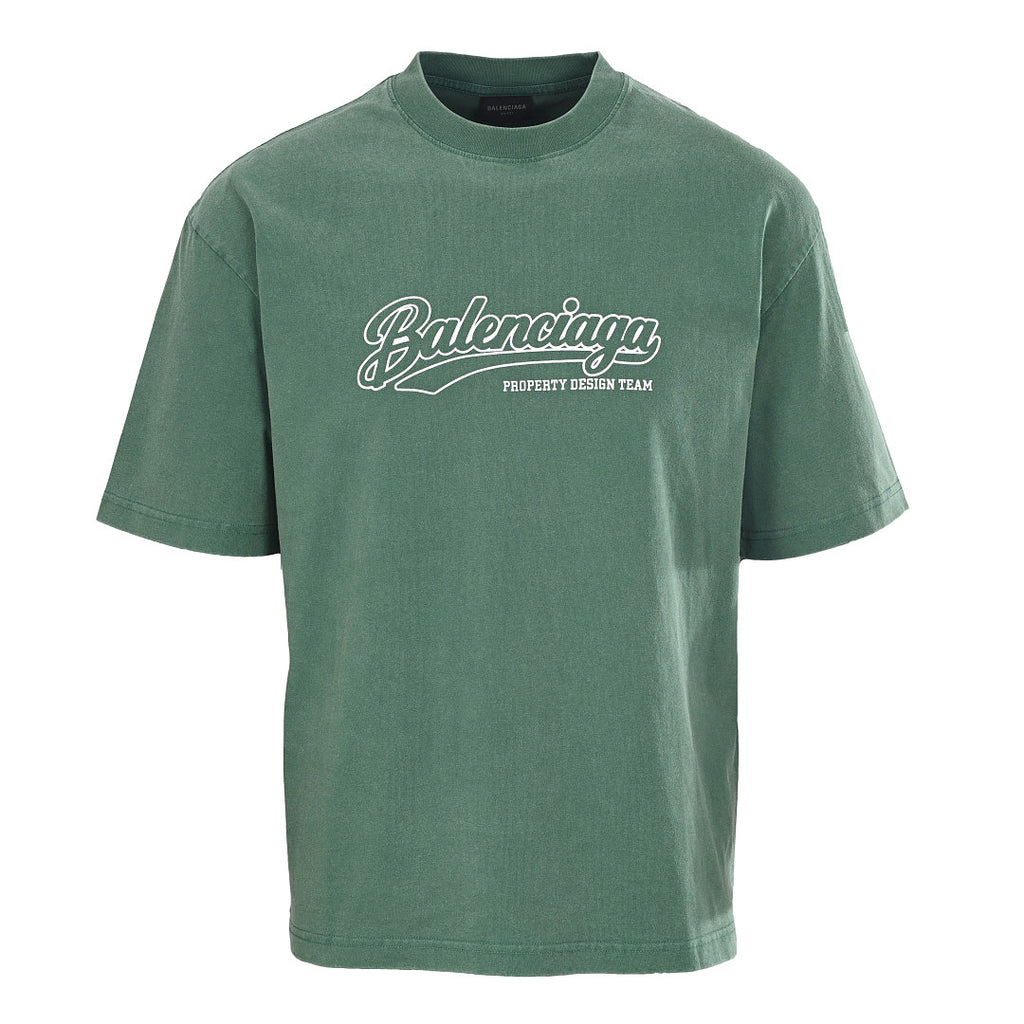 Balenciaga Property Design Team Script Logo T-Shirt – Forest Green