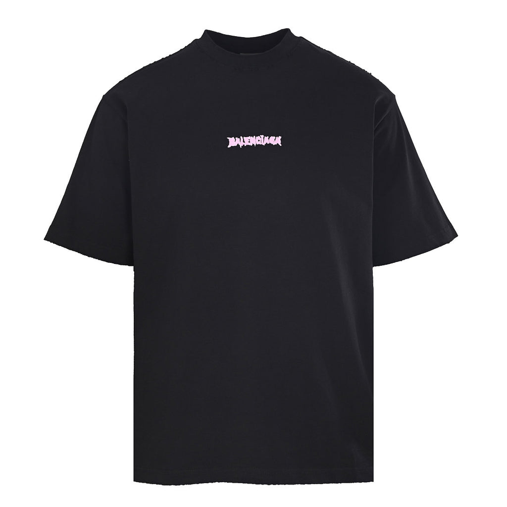 Balenciaga Gothic Metal Logo T-Shirt – Black