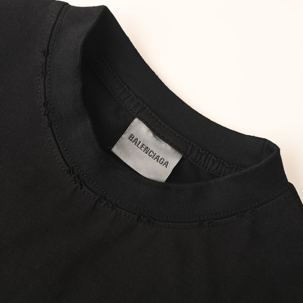 Balenciaga Gothic Metal Logo T-Shirt – Black