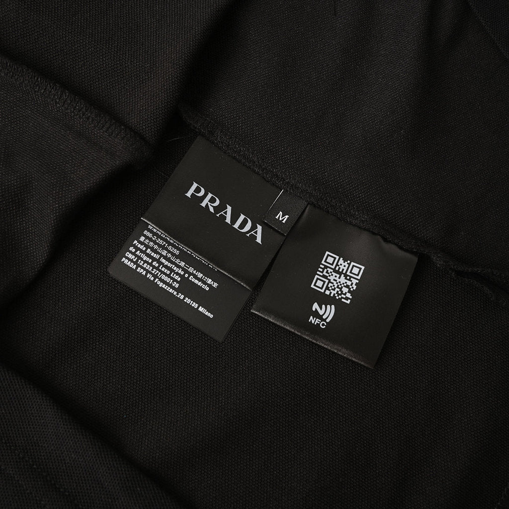 PRADA Oval Embroidery Short-Sleeve Polo Shirt