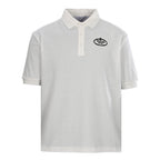 PRADA Oval Embroidery Short-Sleeve Polo Shirt