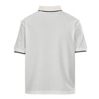 PRADA Short-Sleeve Polo Shirt with Black Stripe Detail