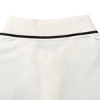 PRADA Short-Sleeve Polo Shirt with Black Stripe Detail