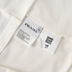 PRADA Short-Sleeve Polo Shirt with Black Stripe Detail
