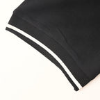 PRADA Short-Sleeve Polo Shirt with Black Stripe Detail