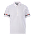 Thom Browne RWB Stripe Cuff Piqué Polo Shirt – White