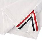 Thom Browne RWB Stripe Cuff Piqué Polo Shirt – White