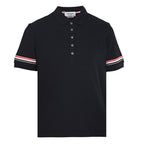 Thom Browne RWB Stripe Cuff Piqué Polo Shirt
