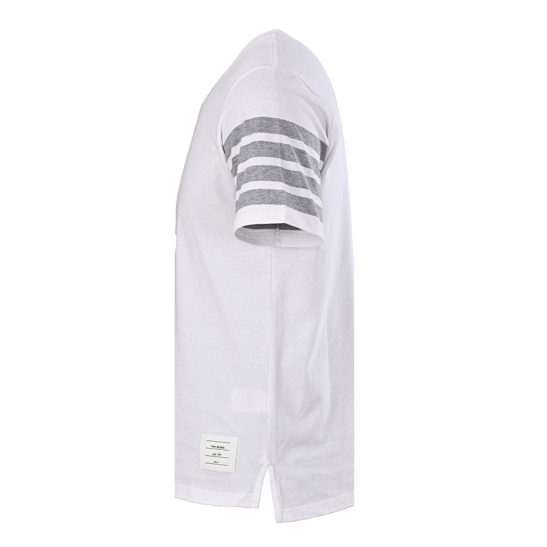 Thom Browne 4-Bar Stripe Sleeve T-Shirt – White